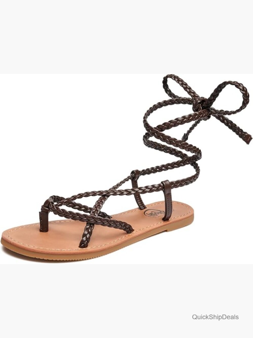 Lace Up Sandals with Hand Braided Straps, Open Toe Gladiator Style
